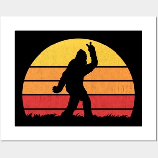 Bigfoot Vintage Retro Sunset Posters and Art